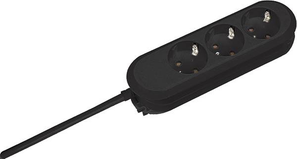 Bachmann 387170 Steckdosenleiste 3fach Schwarz Schutzkontakt 1 St.