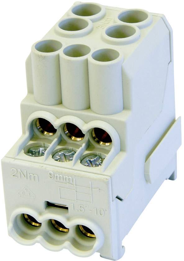 HoraeTec 080010-0-4 Unterverteilerblock Grau 1polig