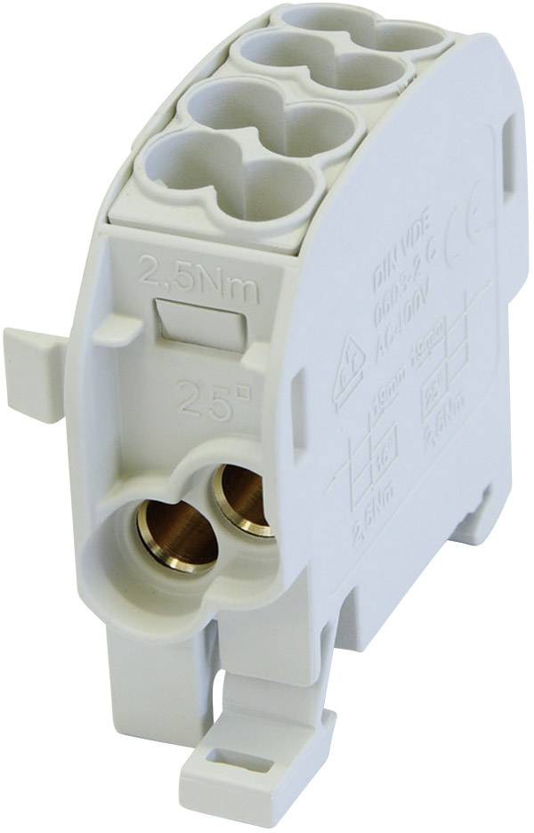 HoraeTec 080110-0-4 Hauptleitungsabzweigklemme Grau 1polig 25 mm² Leiter-Typ = L