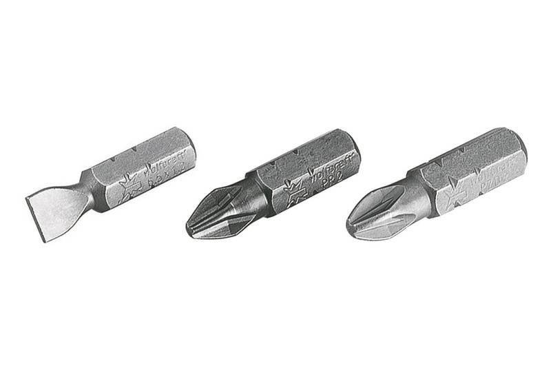 Wolfcraft 2444000 Bit-Set 6teilig Schlitz, Kreuzschlitz Phillips, Kreuzschlitz Pozidriv