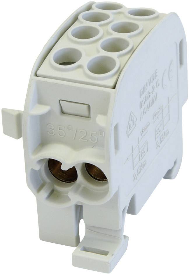 HoraeTec 080210-0-4 Hauptleitungsabzweigklemme Grau 1polig 35 mm² Leiter-Typ = L