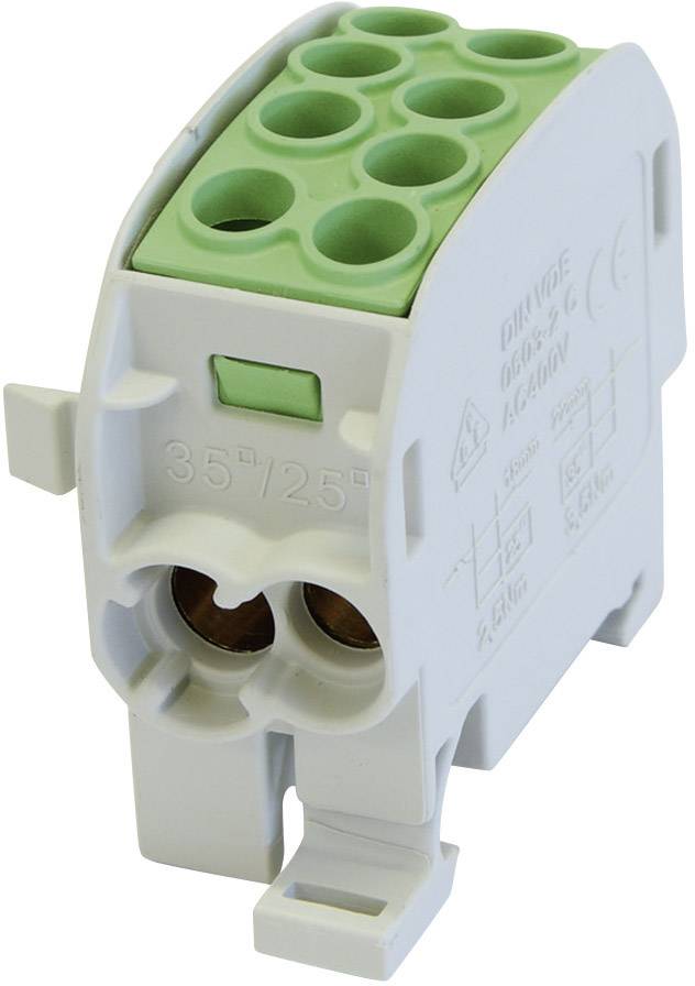 HoraeTec 080210-2-4 Hauptleitungsabzweigklemme Grün 1polig 35 mm² Leiter-Typ = PE