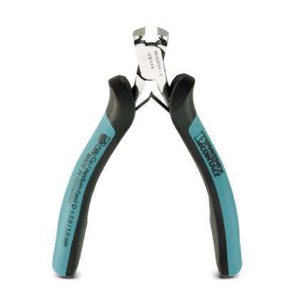'Seitenschneider' mit blauen Griffen und einer silbernen Schneidfläche, geeignet zum Schneiden von Draht oder kleinen Metallteilen.