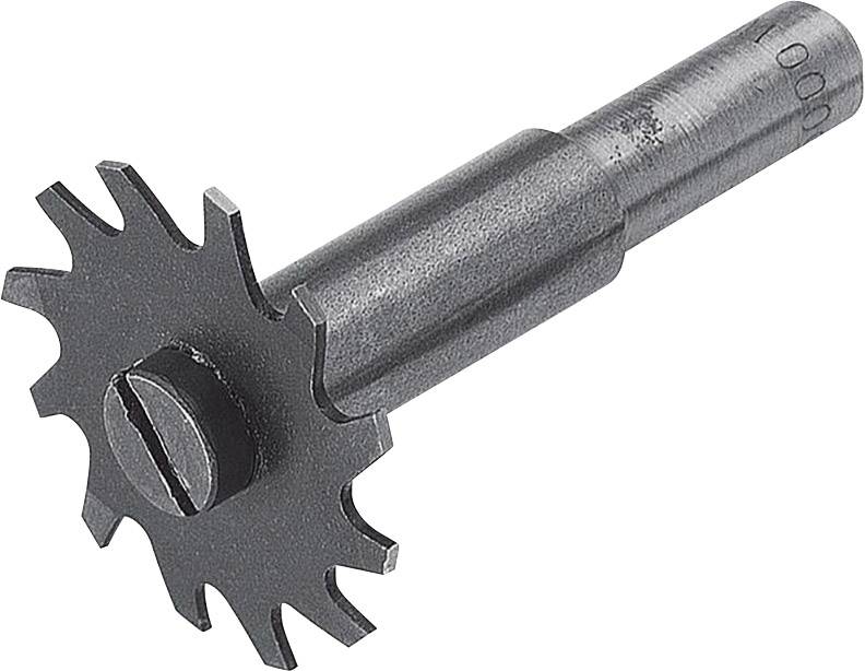 Ein gezahntes Fräswerkzeug aus Metall mit Griff, verwendet für die Bearbeitung oder Schneiden von Materialien.