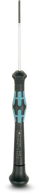 Ein Schraubendreher mit ergonomischem Griff und feiner Spitze, geeignet für präzises Arbeiten bei kleinen Schrauben.