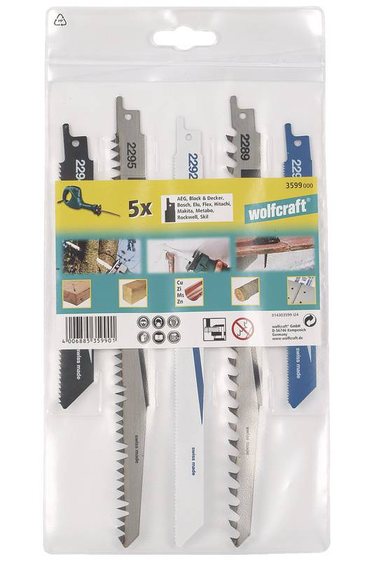 Wolfcraft 3599000 5 Säbelsägeblätter 5St.