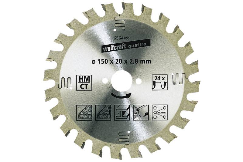 Wolfcraft 6567000 Hartmetall Kreissägeblatt 160 x 16 mm Zähneanzahl: 24 1 St.