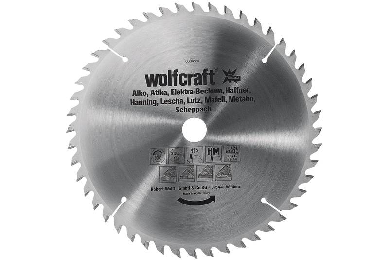 Kreissägeblatt aus Metall mit Markennamen und kompatiblen Herstellerangaben wie Alko und Metabo. Aufdrucke zeigen Schneidleistung und Sicherheitsrichtlinien.