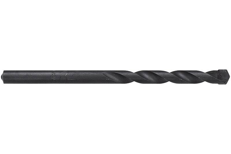 Ein schwarzer Metallbohrer mit spiralförmigem Design, geeignet für Bohraufgaben in harten Materialien.