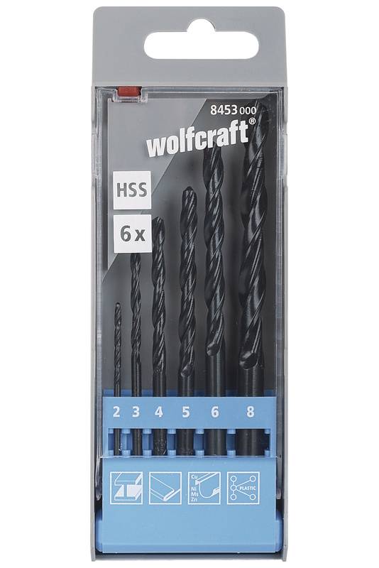 Wolfcraft 8453000 HSS Metall-Spiralbohrer-Set 6teilig 1 mm, 1.5 mm, 2 mm, 2.5 mm, 3 mm, 3.2 mm, 3.5