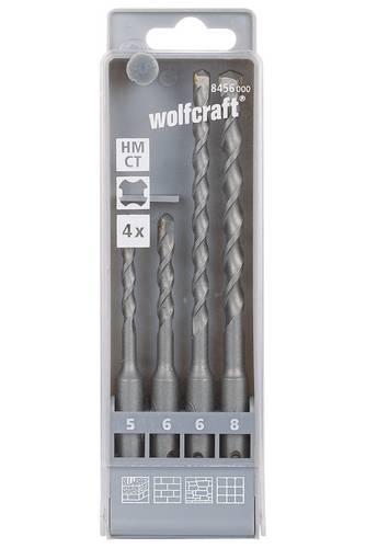 Image of 8456000 Hartmetall Hammerbohrer-Set 4teilig 5 mm, 6 mm, 6 mm, 8 mm SDS-Plus 1 Set - Wolfcraft
