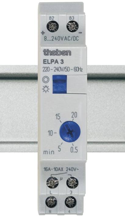 Theben 30002 Treppenlichtzeitschalter Hutschiene 8V DC/AC, 12V DC/AC, 24V DC/AC, 110V DC/AC, 230V DC/AC