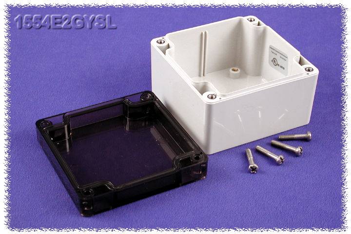 Hammond Electronics 1554E2GYSL Universal-Gehäuse 90 x 90 x 60 Polycarbonat Grau 1 St.