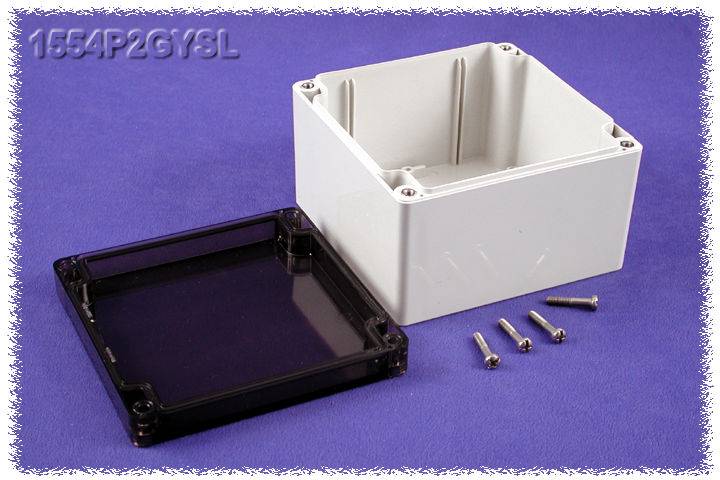 Hammond Electronics 1554P2GYSL Universal-Gehäuse 120 x 120 x 80 Polycarbonat Grau 1 St.