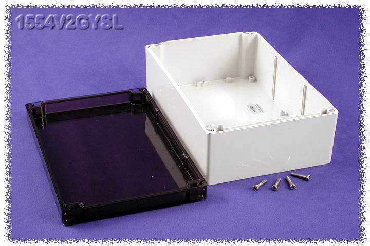 Hammond Electronics 1554V2GYSL Universal-Gehäuse 240 x 160 x 90 Polycarbonat Grau 1St.