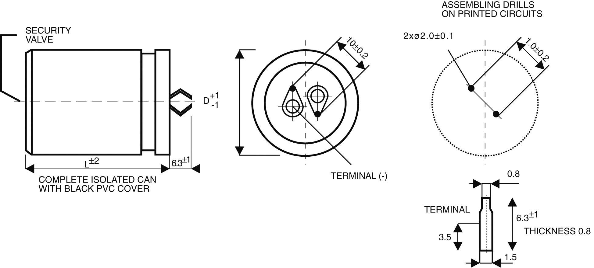 Thomsen Elektrolyt-Kondensator SnapIn 10mm 220 µF 400 V/DC 20% (Ø x H) 30mm x 40mm 1St.