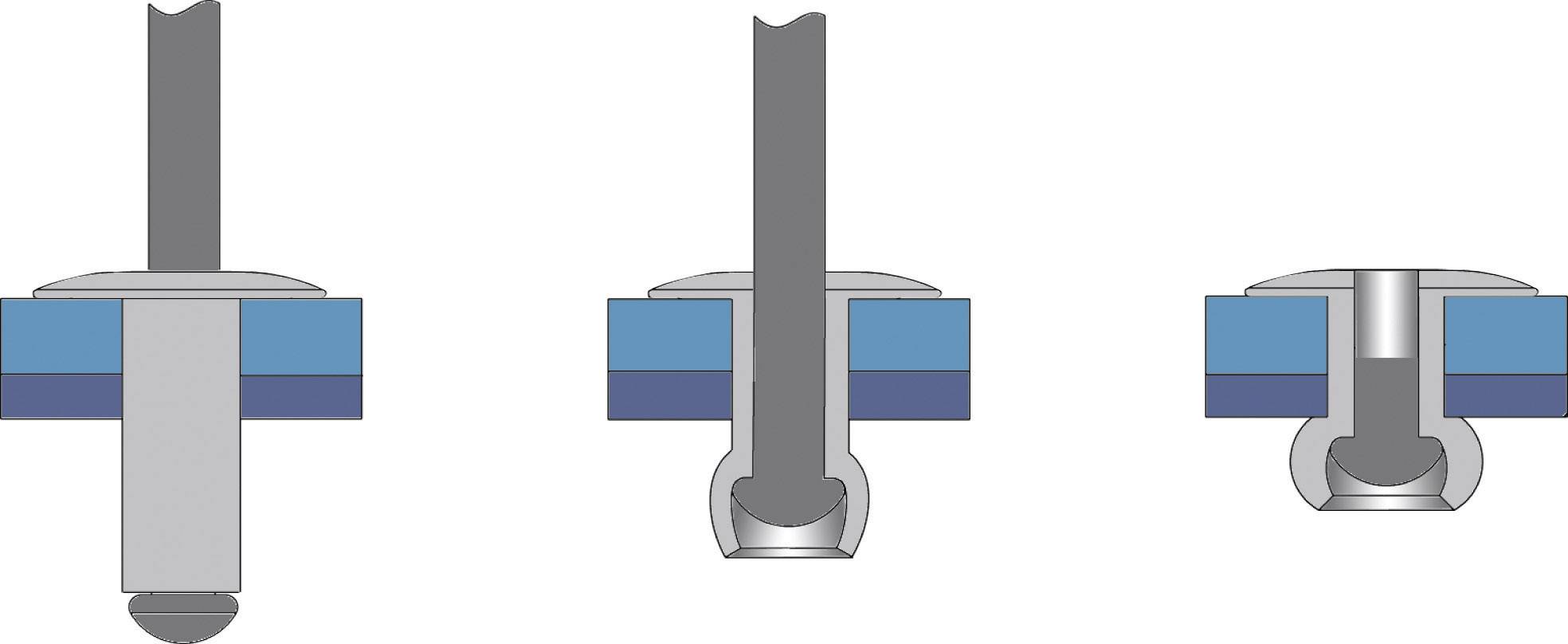 Bralo S01240004808 Blindniete (Ø x L) 4.8 mm x 8 mm Edelstahl Edelstahl 25 St.