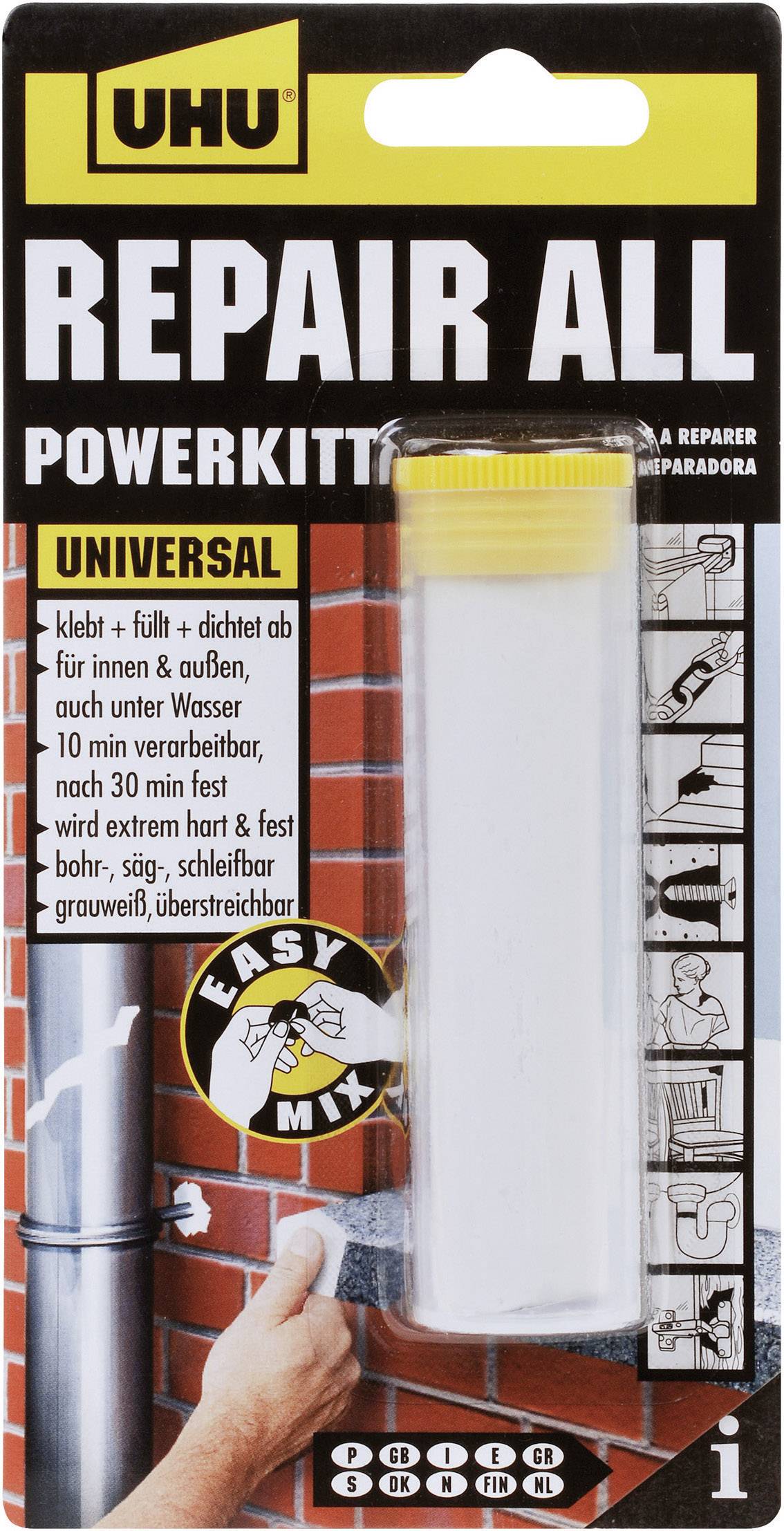 UHU 49040 repair all powerkitt Klebstoff-Knetmasse 60g