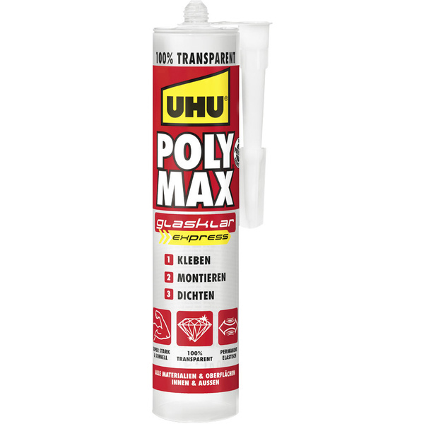 UHU POLY MAX EXPRESS TRANSPARENT Klebe- und Dichtmasse Herstellerfarbe Transparent 47855 300g