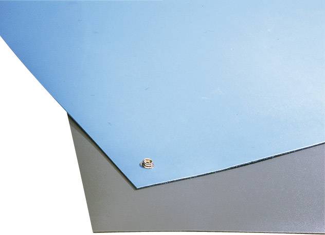 Ein blauer und ein grauer Karton liegen übereinander. Unten links ist eine kleine goldene Schraube auf dem blauen Karton zu sehen.