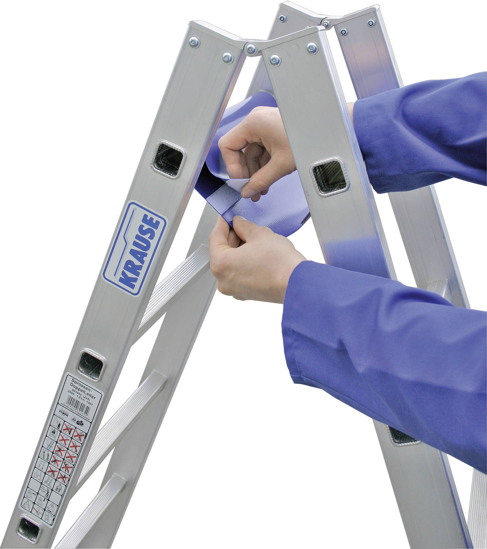 Krause 124944W Aluminium Stufen-Doppelleiter inkl. Werkzeugablage Arbeitshöhe (max.): 4.60m Silber, Blau 13.5kg