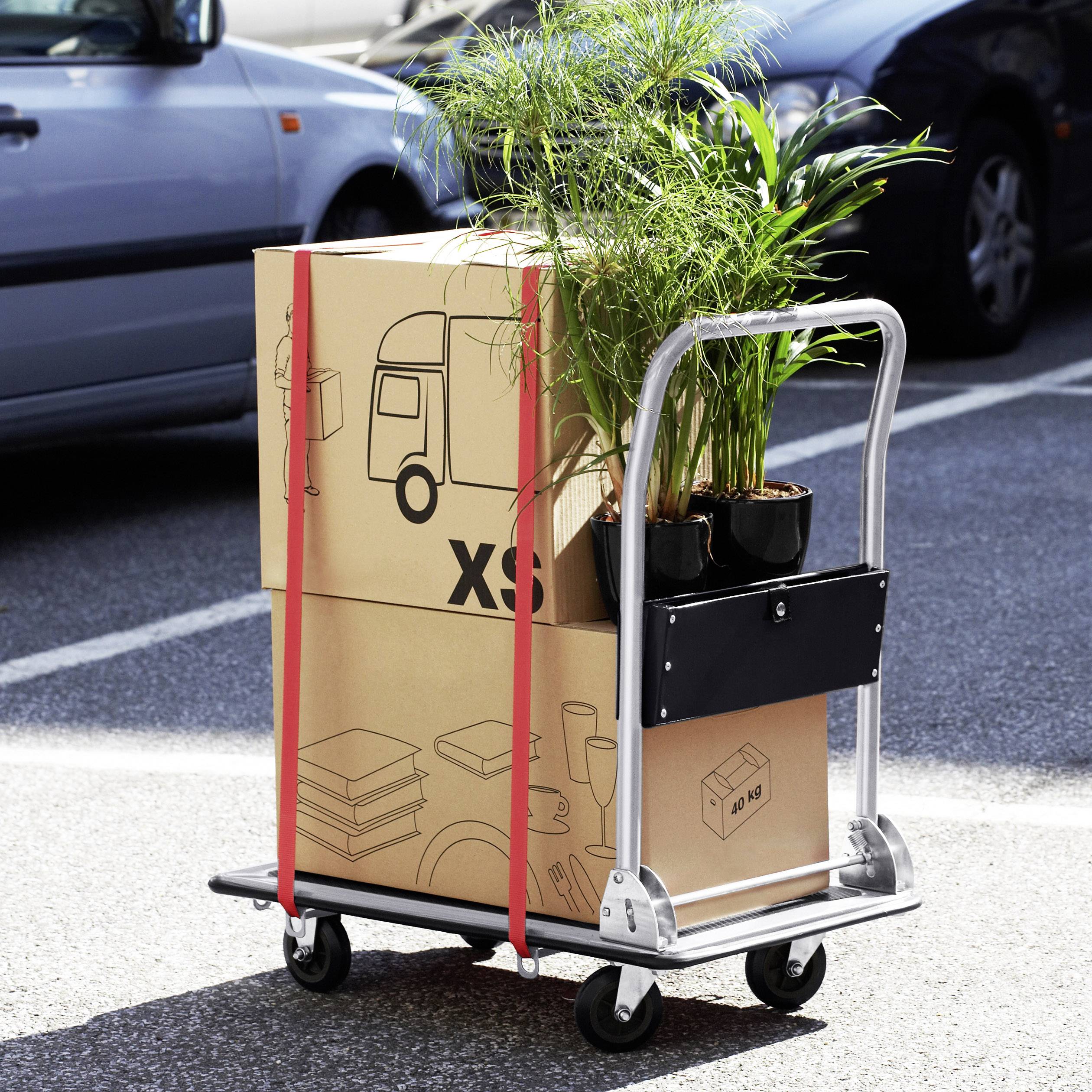 Meister Werkzeuge 8985530 Plattformwagen klappbar, mit Ablagefach Stahl Traglast (max.): 150kg