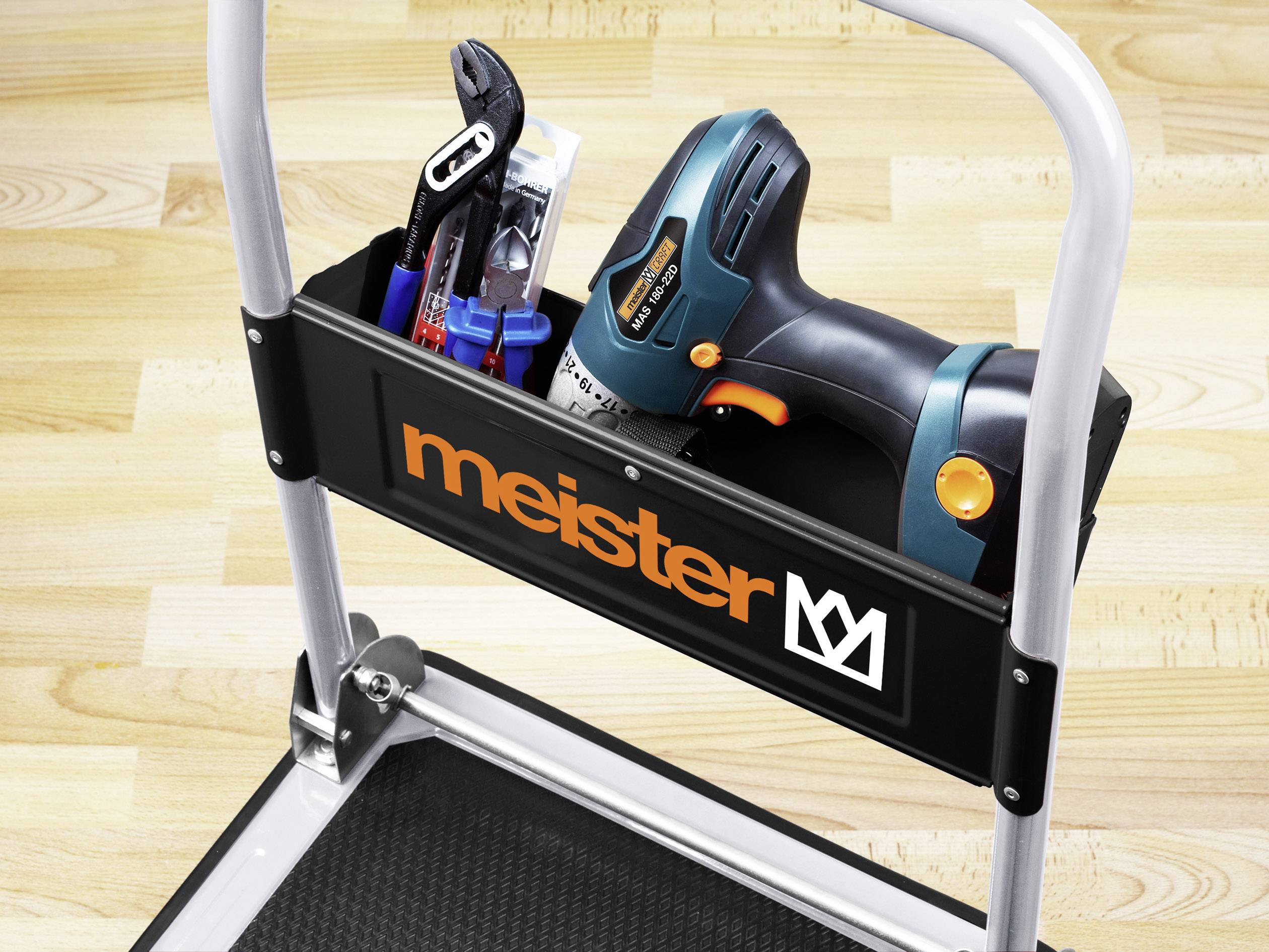 Meister Werkzeuge 8985530 Plattformwagen klappbar, mit Ablagefach Stahl Traglast (max.): 150kg