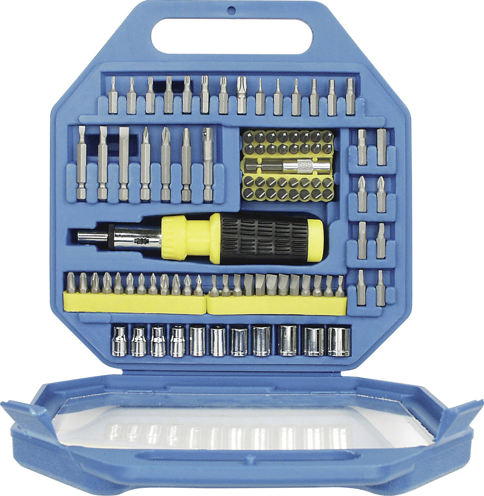 M29810 480544 Bit-Set 101teilig Schlitz, Kreuzschlitz Phillips, Kreuzschlitz Pozidriv, Außen-Sechskant, T-Profil, Innen-Sechskant