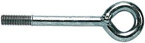 Metallischer Ringschraubenbolzen, bestehend aus einem gewindeten Teil und einem runden Kopf, der als Verbindungselement dient.
