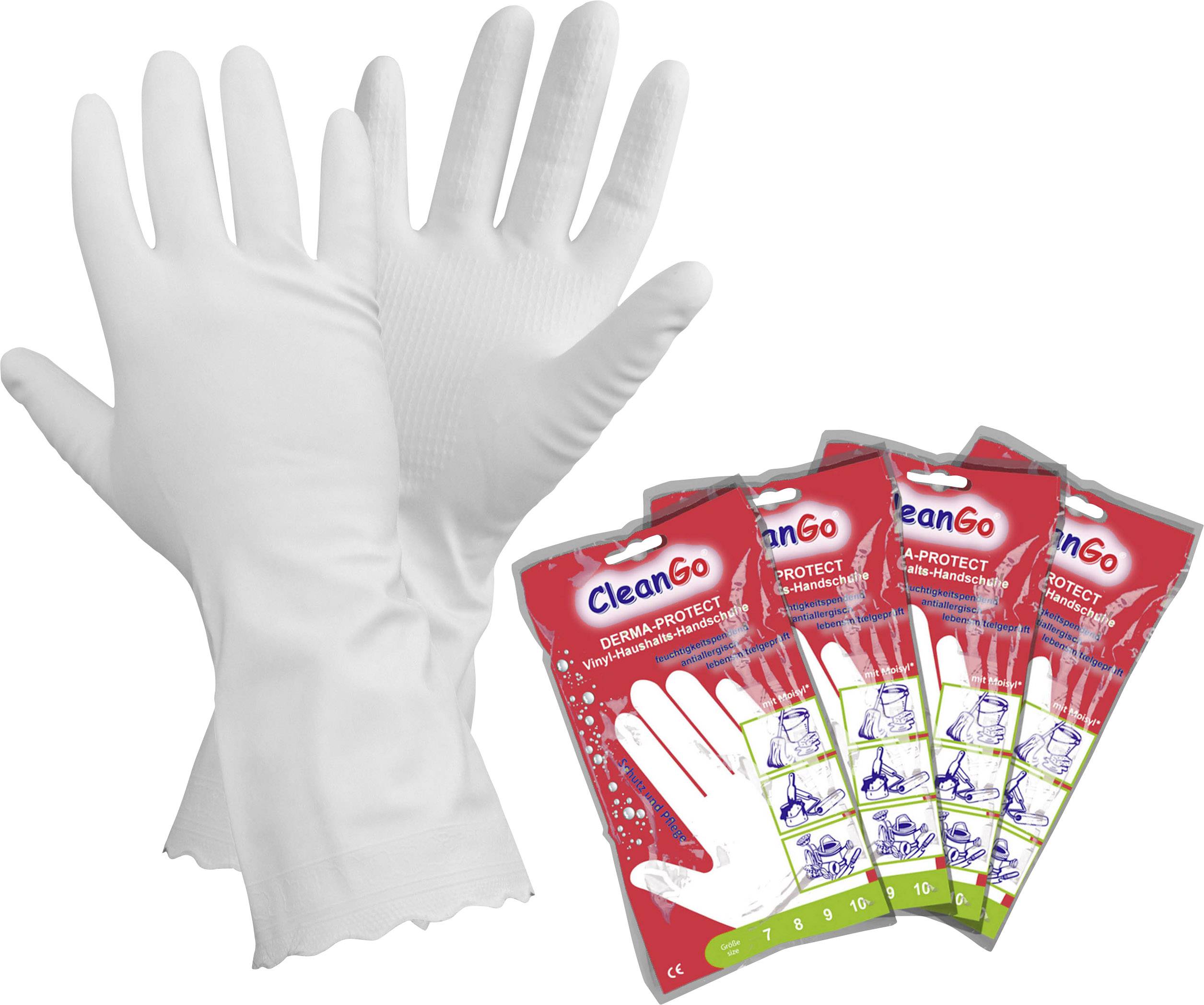 L+D CleanGo Derma-Protect 1462 Vinyl Haushaltshandschuh Größe (Handschuhe): 7, S   1 Paar