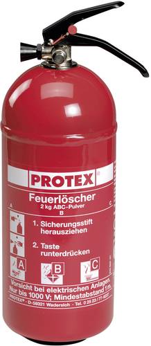 Protex 14531831 Pulverfeuerlöscher 2l Brandklasse: A, B, C 1St.