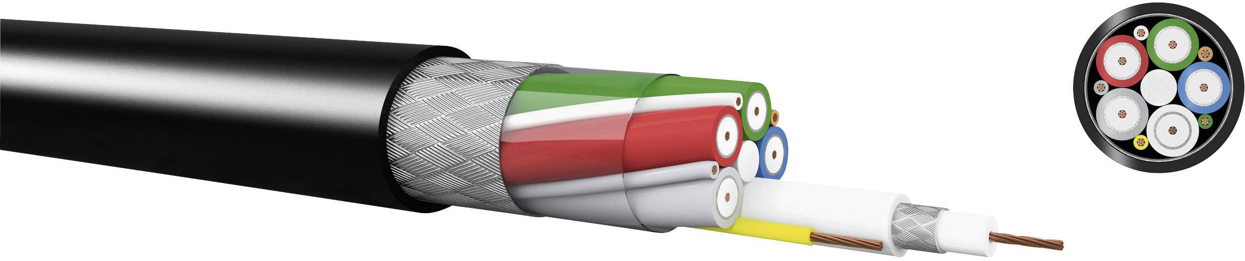 Kabeltronik 845750514-100 Kombikabel 5 x 0.63mm² + 5 x 0.14mm² Schwarz 100m