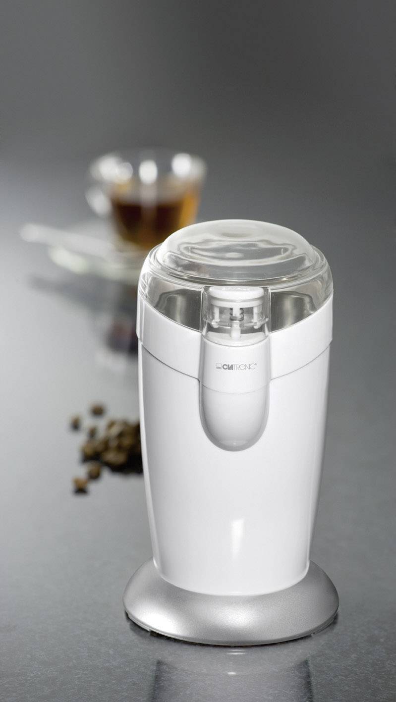 Clatronic KSW 3306 283023 Kaffeemühle Weiß Edelstahl-Schlagmesser