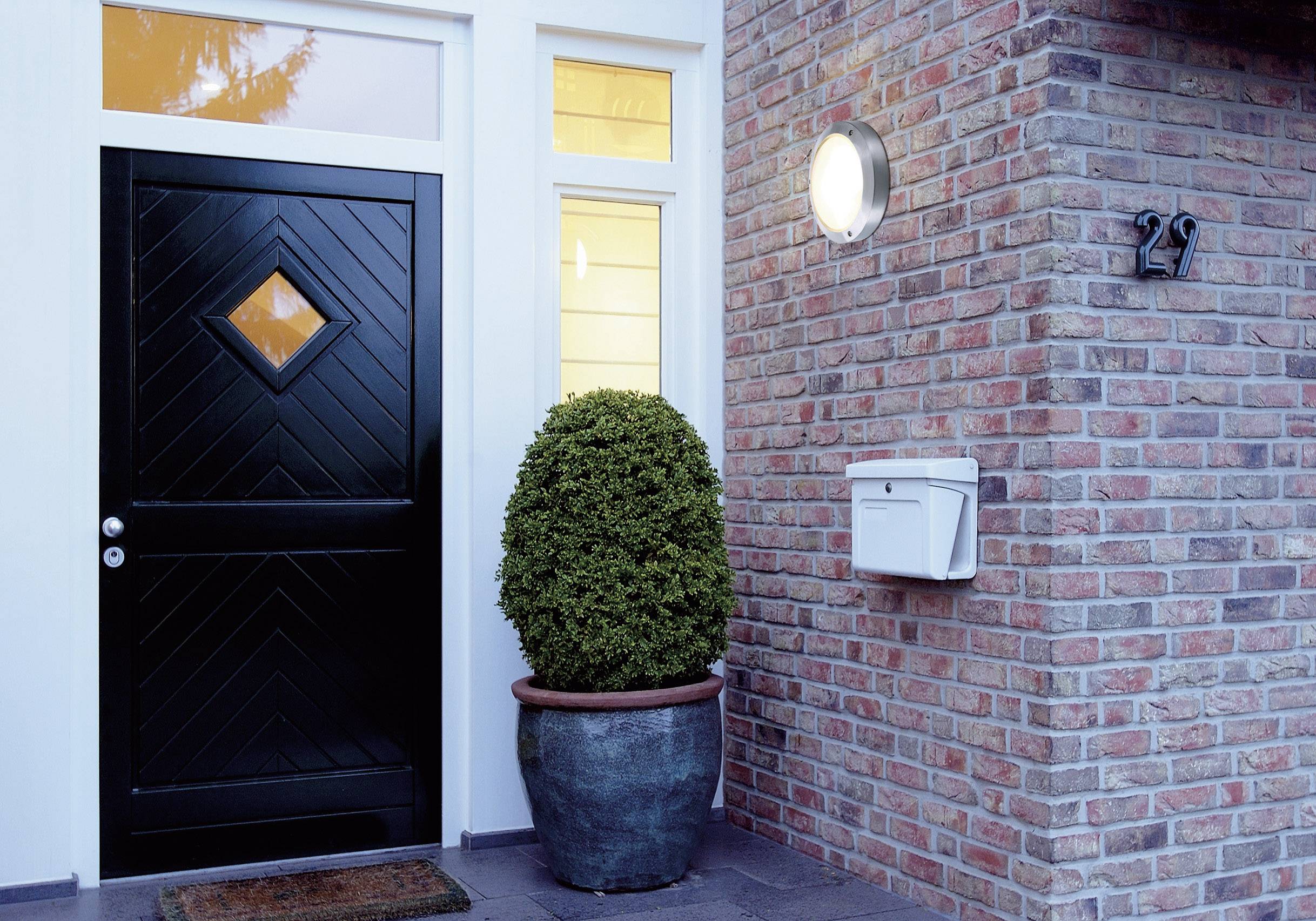 SLV Bulan 229071 Außenwandleuchte Energiesparlampe, LED E14 60W Weiß