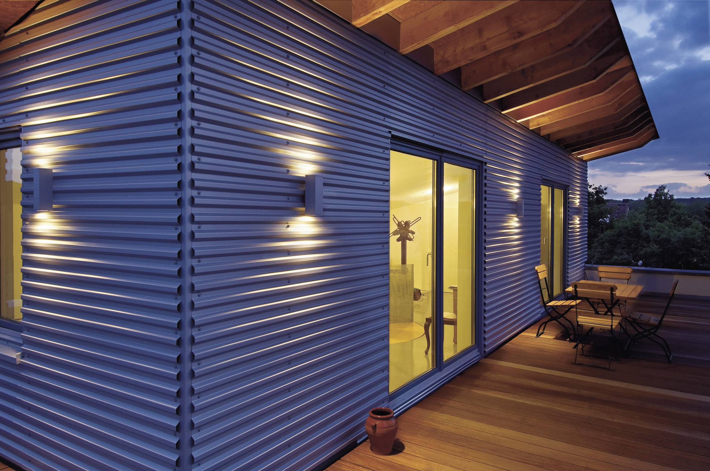 SLV Theo Up & Down 229532 Außenwandleuchte Halogen, LED GU10 70W Silber-Grau