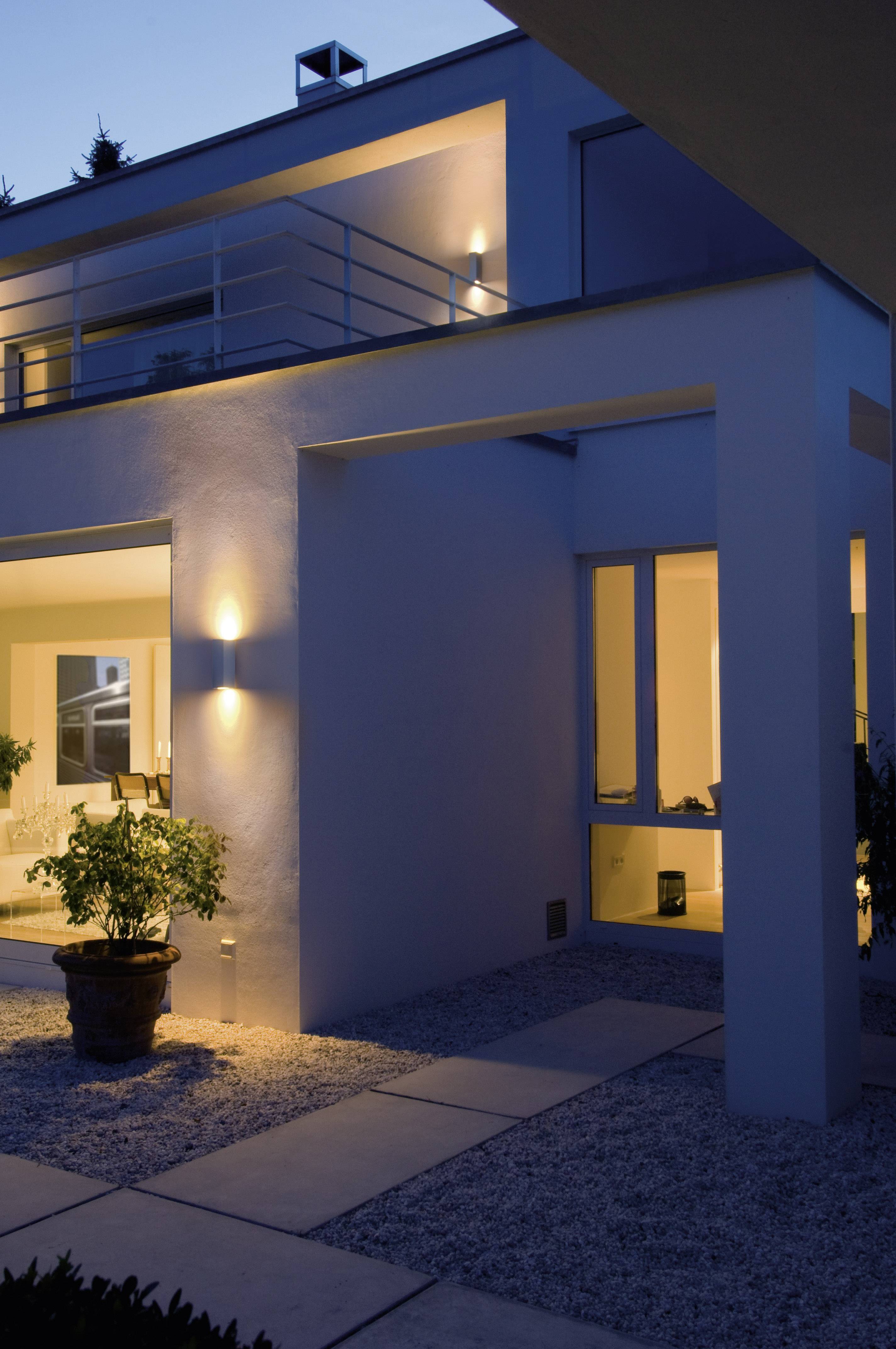 SLV Theo Up & Down 229532 Außenwandleuchte Halogen, LED GU10 70W Silber-Grau