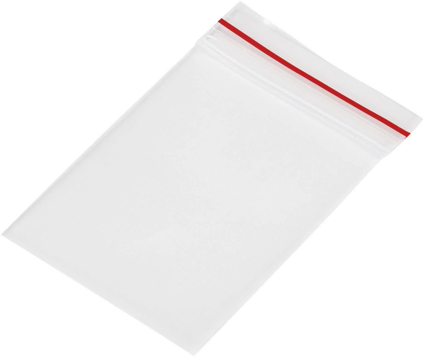 Ein transparenter Plastikbeutel mit Zippverschluss, leicht schräg dargestellt.