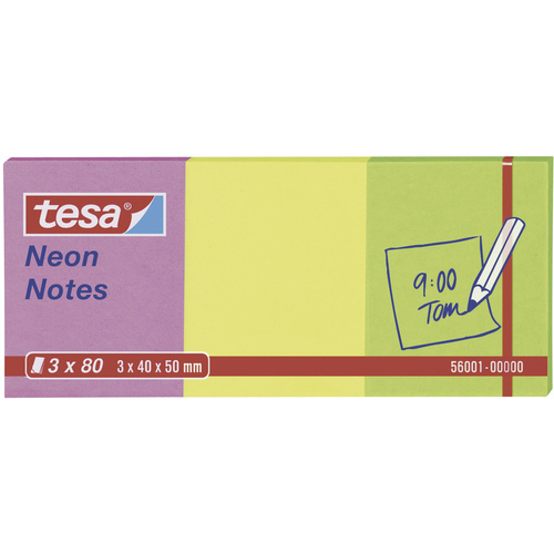 TESA Haftnotiz 56001-00-00 40 mm x 50 mm Pink, Gelb, Grün 240 Blatt