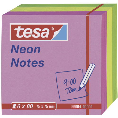 TESA Haftnotiz 56004-00-00 75 mm x 75 mm Pink, Gelb, Grün 480 Blatt