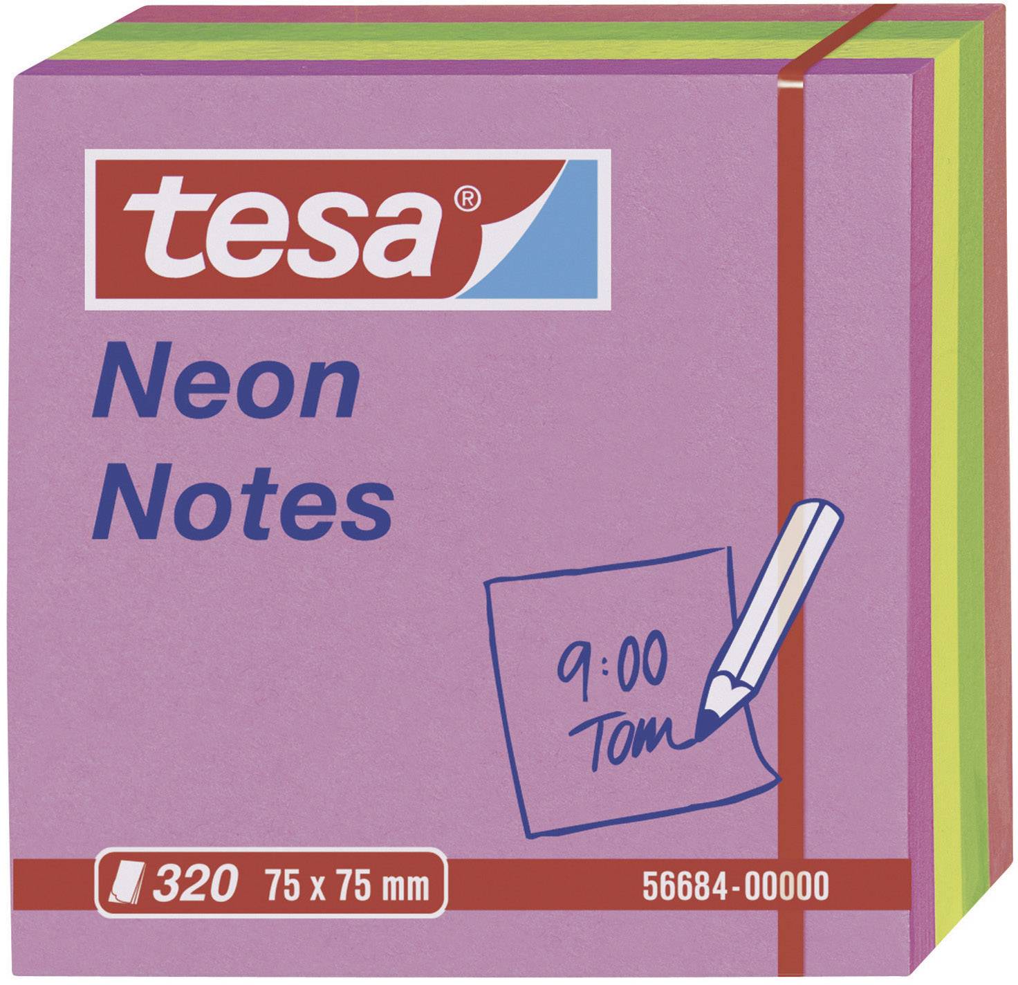 TESA Haftnotizwürfel 56684-00-01 75 mm x 75 mm Pink, Gelb, Grün, Orange 320 Blatt