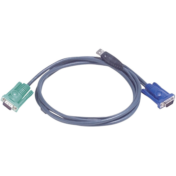 ATEN KVM Anschlusskabel [1x SPHD-15-Stecker - 1x VGA-Stecker, USB 2.0 Stecker A] 1.80m Schwarz