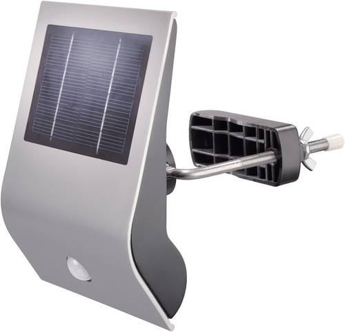 Esotec Flexi Light 102420 Solar-Außenwandleuchte mit Bewegungsmelder Kalt-Weiß Silber