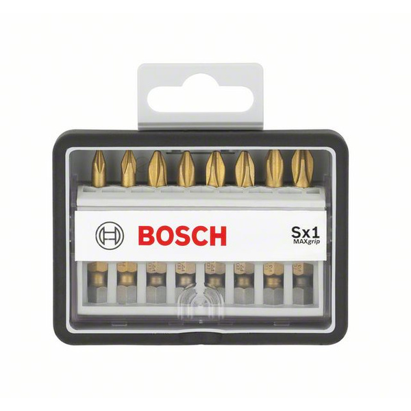 Bosch Accessories Robust Line 2607002572 Bit-Set 8teilig Kreuzschlitz Phillips, Kreuzschlitz Pozidriv