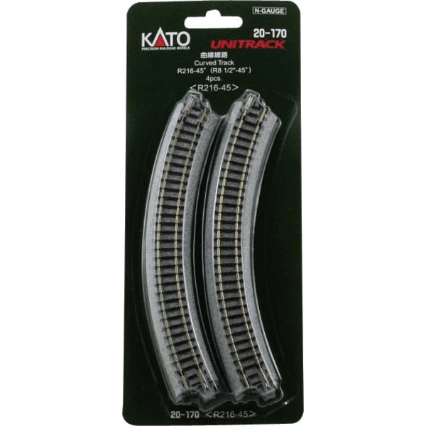 KATO 7078113 N Unitrack Gebogenes Gleis 15° 216mm 4St. KATO 7078113 N Unitrack Gebogenes Gleis 15° 216mm 4St.