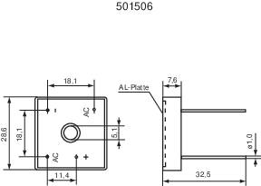 Diotec KBPC10/15/2502WP Brückengleichrichter KBPC 200V 25A Einphasig