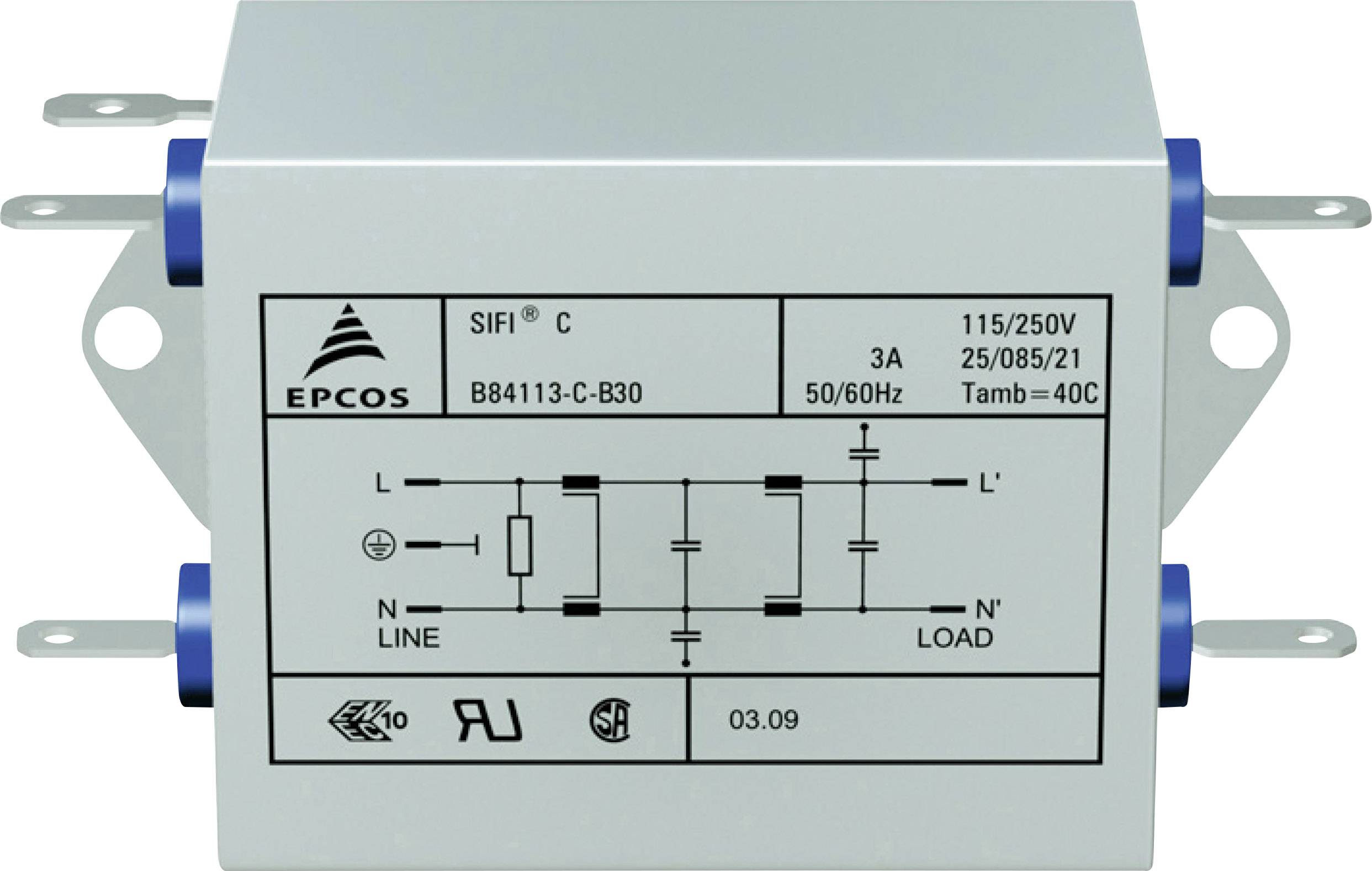 TDK B84113CB30 B84113CB30 Entstörfilter flammhemmend 250 V/AC 3A 4.7 mH (L x B x H) 89.5 x 50.8 x 38.1mm 1St.