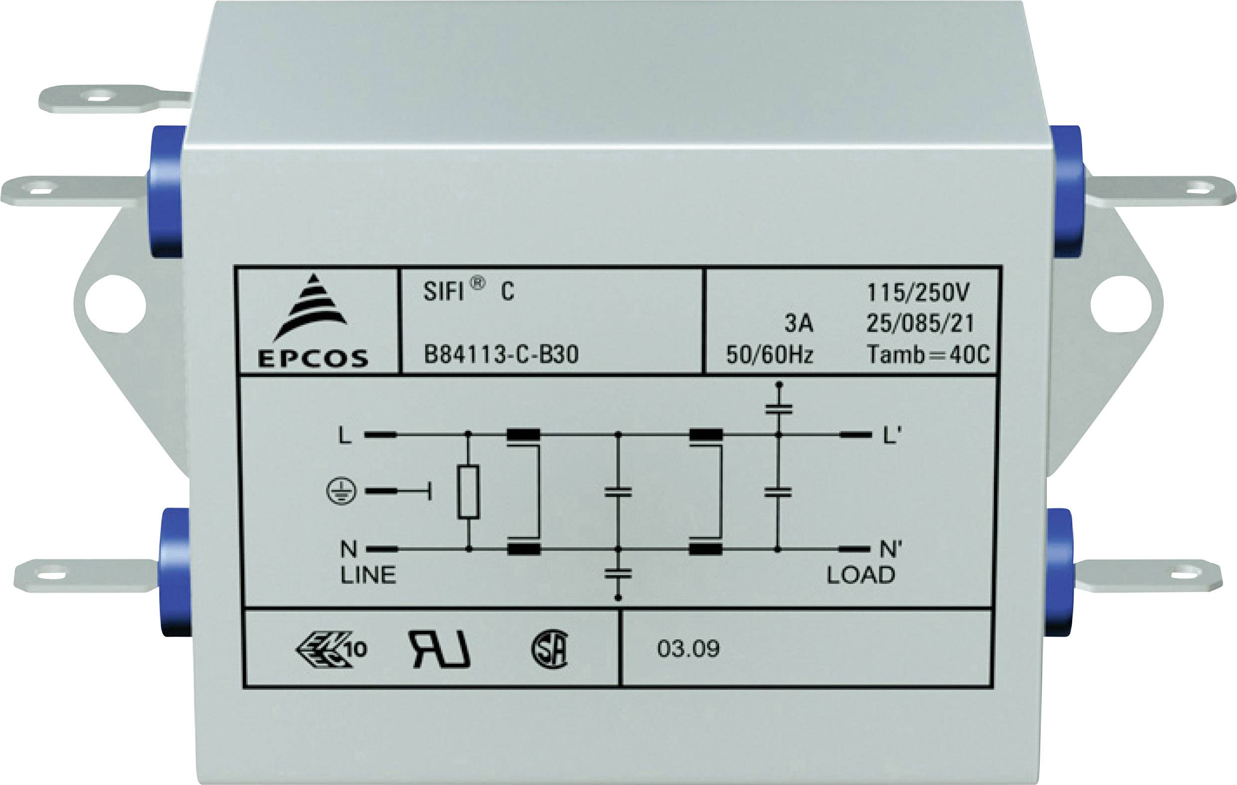 TDK B84113CB110 B84113CB110 Entstörfilter flammhemmend 250 V/AC 10 A 3.6 mH (L x B x H) 159 x 50.8 x 44.5 mm 1 St.