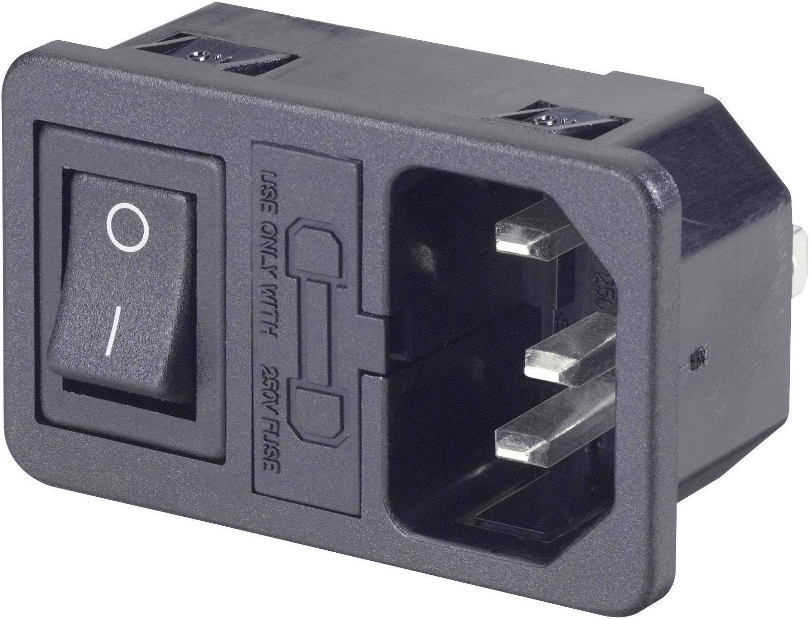 501637 Kaltgeräte-Steckverbinder Stecker, Einbau vertikal Gesamtpolzahl: 2 + PE 10A Schwarz 1St.