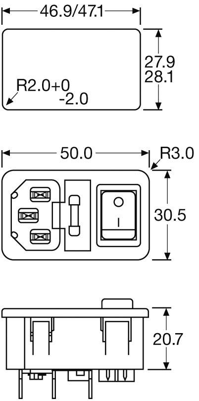 501637 Kaltgeräte-Steckverbinder Stecker, Einbau vertikal Gesamtpolzahl: 2 + PE 10A Schwarz 1St.