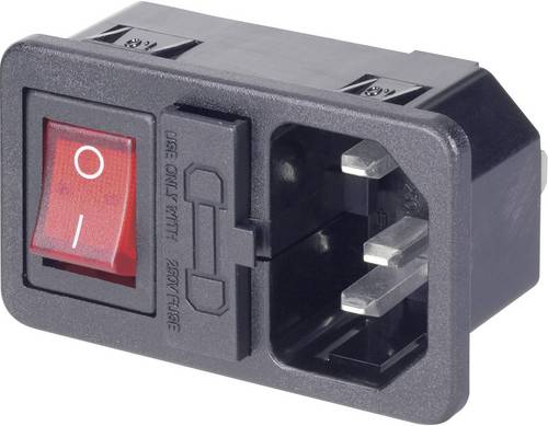501638 Kaltgeräte-Steckverbinder Stecker, Einbau vertikal Gesamtpolzahl: 2 + PE 10 A Schwarz 1 St.